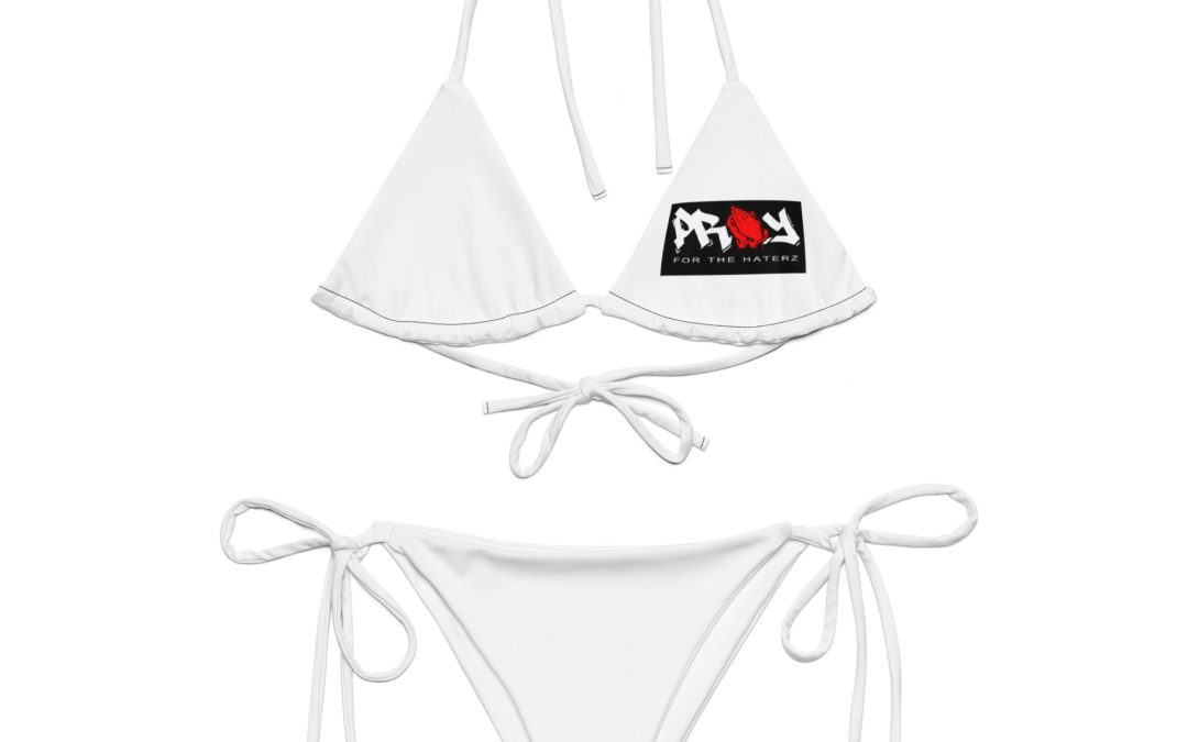 All-over print recycled string bikini